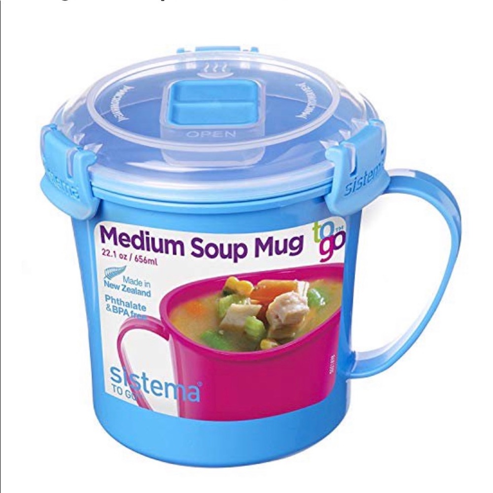 Sistema Microwave Soup/Noodle/Oatmeal To-Go Mug: Medium (2.8 Cup) - Blue